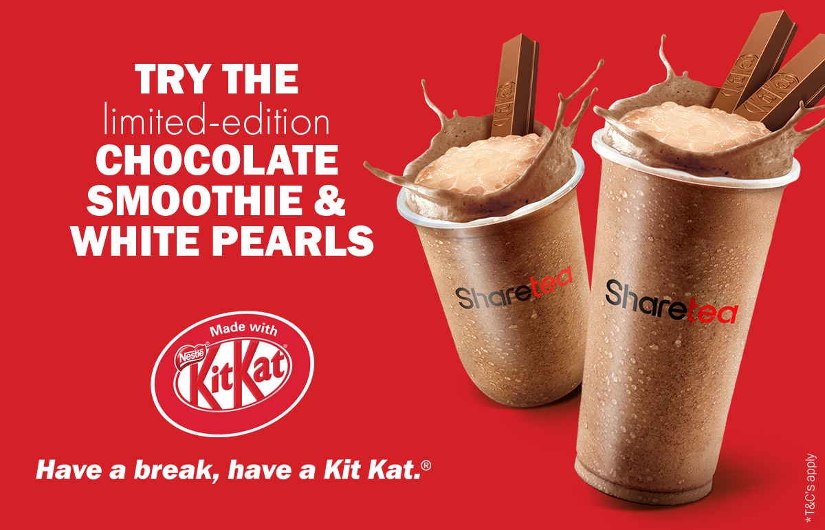 Try Sharetea Australia’s *New* Limited Edition Chocolate Smoothie with Kit Kat! 